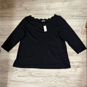 Anthropologie eri + ali women's blouse, black, size L, long sleeve